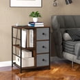 thumbnail image 4 of Gymax Nightstand 3-Tier Storage End Table Bedside Table with Charging Station & Shelf, 4 of 9