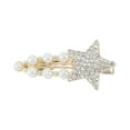 thumbnail image 5 of Unique Bargains 1 Pc Hair Clips Exquisite Rhinestone Star Hollow Press Clip Hairdo Clip Gold Tone White Transparent, 5 of 5