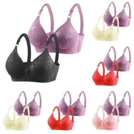 Dazajoo 2Pc Bras for Girls Adjustable Strap Sports Bra Teens Strapless Wireless Light Padded Everyday Tan Bras Pink M