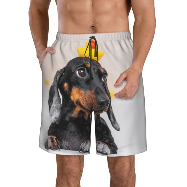 Fotbe Dachshund Sitting in Bathtub Trajes de Baño Estampados para Hombre, Shorts de Verano de Secado Rápido, Ropa de Playa, Bañadores-XX-Large