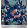 thumbnail image 1 of Soimoi Satin Silk Fabric Tree,Fox & Bear Kids Print Sewing Fabric Yard 42 Inch Wide, 1 of 1