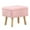 Pink, variant on Tcbosik Teddy Fleece Storage Ottoman Bench, Rectangular Small Footstool with Hidden Storage, Solid Wood Legs, Soft Upholstered Entryway Shoe Bench for Bedroom, Living Room, Closet – Pink