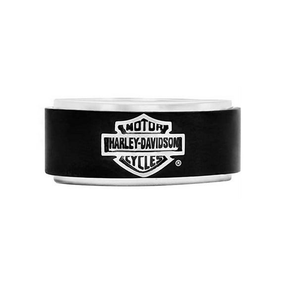 Men's Bar & Shield Black Steel Band Ring HSR0001, Harley Davidson