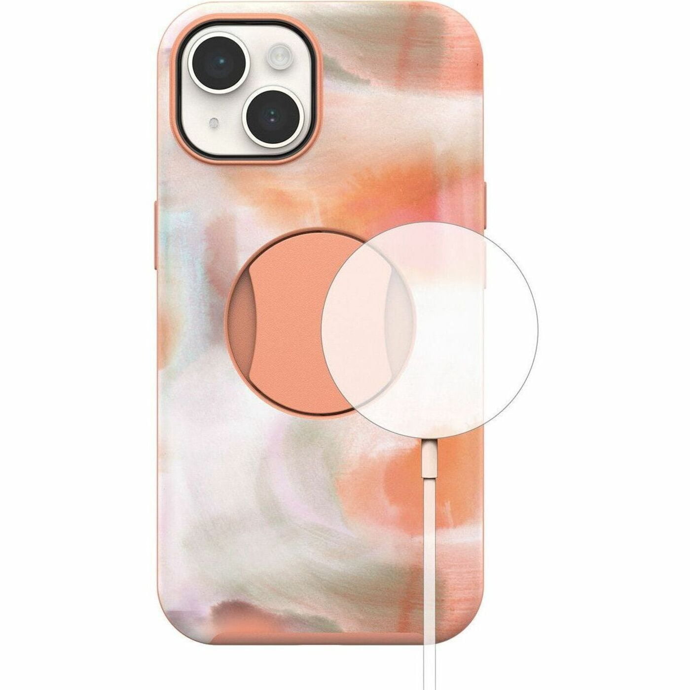 OtterBox Grip Symmetry Series MagSafe Case for iPhone 14/ 13 Apple, Peaches