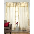 thumbnail image 2 of Lined 2 Gypsy Rod Pocket Curtains w/ Beaded Valance 2 Tiebacks Cream 80W X 120L, 2 of 3
