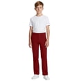 thumbnail image 2 of Fozruso Boys and Girls Straight Fit Stretch Twill Pant Kids Dress Pants Stretchy Flat Front With Pockets Pants for Casual School Sizes 13-14 Years(Red), 2 of 7