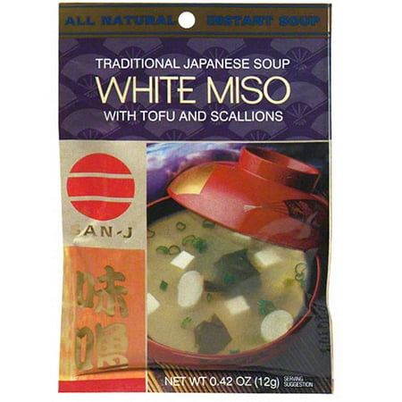 San-J White Miso Soup Mix, 0.42 oz, (Pack of 36)