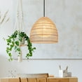 thumbnail image 5 of Arturesthome Hardwired Natural Rattan Pendant Light Japanese White Rattan Ball Lamp Home Decor 1 Lights, 5 of 6