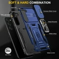 thumbnail image 2 of Armor Case for Samsung Galaxy S24 Plus, Sliding Lens Camera Cover Protection Ring Kickstand Compatible with Magnetic Car Mount Holder Military Grade Hybrid Rugged PC Soft TPU Shockproof Case,Navyblue, 2 of 7