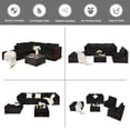 thumbnail image 4 of Gymax 6PCS Rattan Patio Sectional Sofa Set Outdoor Furniture Set w/ Black Cushions, 4 of 10