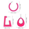 thumbnail image 3 of 12 pares de pendientes de neón, pendientes colgantes de gota de agua con forma geométrica, pendientes con forma de gota exagerada para las orejas ------Código de producto 61856, 3 of 3