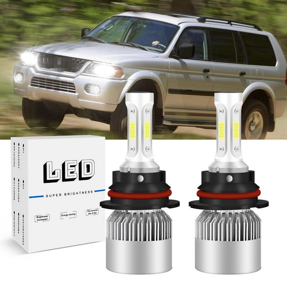 FZPJJNB For MITSUBISHI Montero Sport 2000-2004 - Front LED Headlights Bulbs High/Low Beam,9004 HB1/9007 HB5,6000K White,Pack of 2,C12
