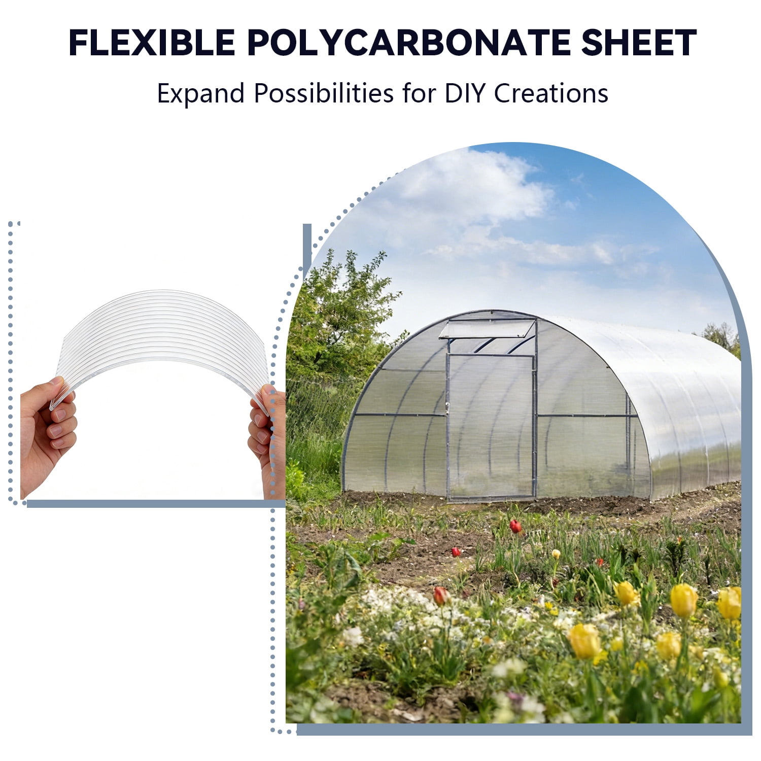 Leumius 16 Pack Twin Wall Polycarbonate Panels for Greenhouses,Shatterproof UV Blocking Greenhouse Cover Panels, Lightweight Insulated Roof Panels for Outdoor Garden,Patio,Balcony,2' X 4' X 0.16''
