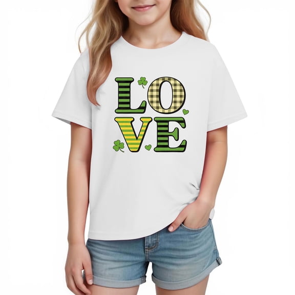 LckLvx Boys Girls St Patrick's Day Shirt Kids Toddler Short Sleeve Print Cotton T-Shirt Tops 3-10 Years