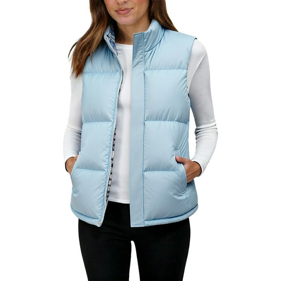 Puffer Vest Women Zip Up Stand Collar Sleeveless Puffer Vests Oversized Padded Gilet Jacket