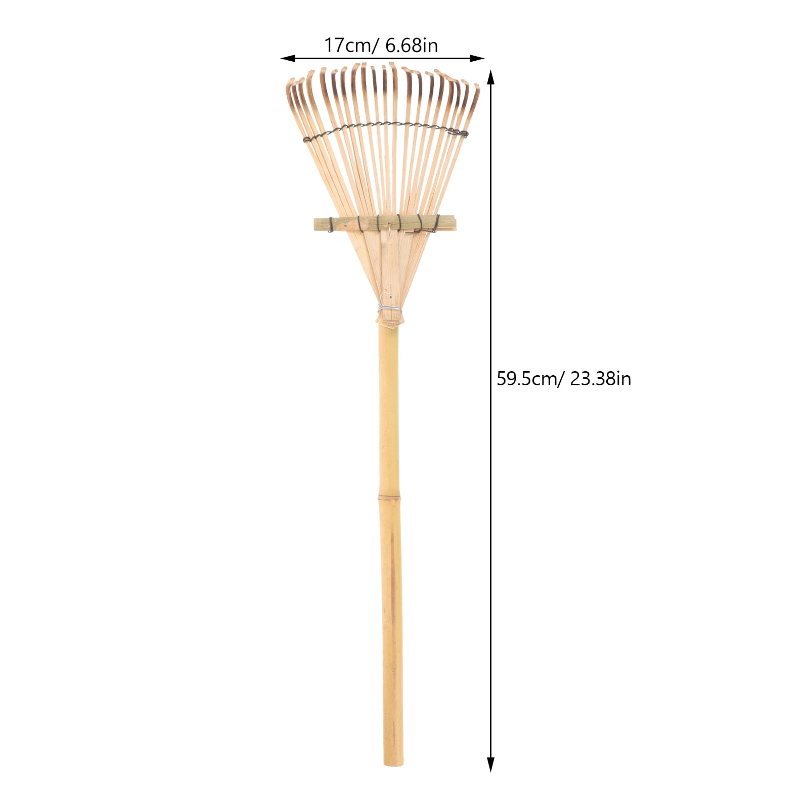 Tineasur Hand Rake Gardening Tool Yard Rake Wood Handle Beige Color 1 Piece