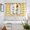 Yellow Black, variant on Sunflowers Kitchen Curtains Window Panels, Yellow Floral Watercolor Botanical Checkered Rustic Insulated Window Treatment Curtain, Grommet Curtains for Bedroom/Living Room/Bathroom, 2 Piece 52"Wx45"L