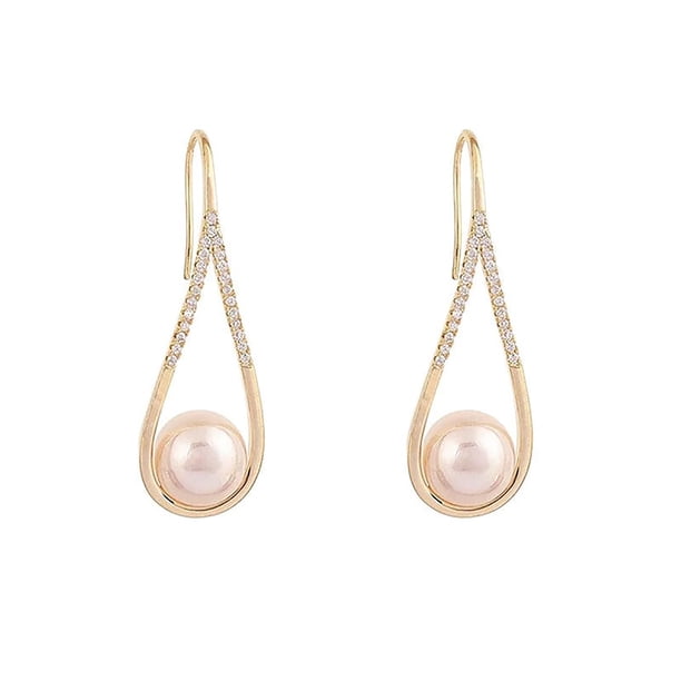 Pendientes colgantes de perlas doradas Wmkox8yi joyería femenina elegante