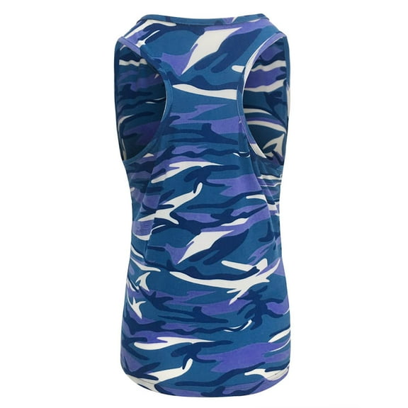 Zszcpp Casual Tank Tops For Women Camouflage Plus Size Lightwieght Vesratile O-Neck Sleeveless Printed Casual Blouses