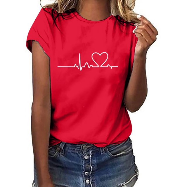 Unisex T-shirt Printed Pattern Casual Fashion Soild Color Short Sleeve Tops
