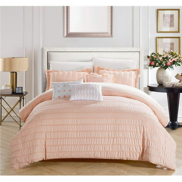 Chic Home CS7874-US Klara Ensemble de Couette 6 Pièces Corail - Très Grand