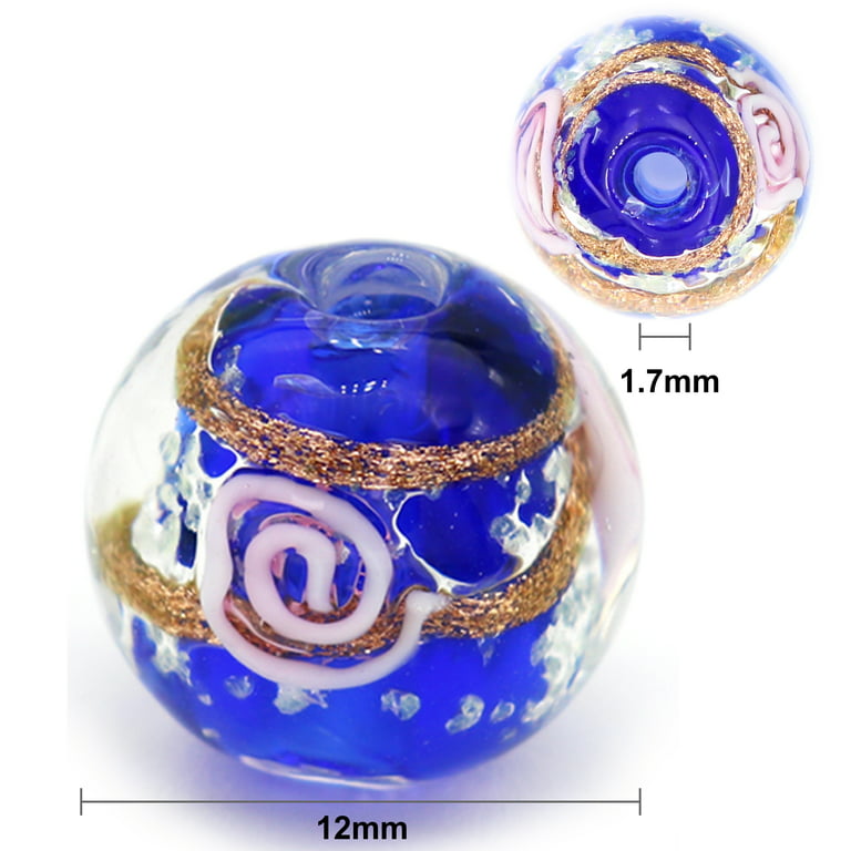 Sexy Sparkles Assorted Blue Glass Lampwork Murano Glass Beads for European  Style Bracelet - Zinc Metal Alloy + Glass, Pack of 10 