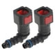 thumbnail image 1 of Conectores rápidos de línea de combustible Unique Bargains de 15/64" ID para conector macho SAE de 1/4" hembra a adaptador rápido de 90 grados, accesorios de sellado de plástico rojo, 2 piezas, 1 of 6