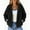Black, variant on Women's Fleece Winter Coat Long Sleeve Lapel Open Front Cardigan Outerwear Black XL