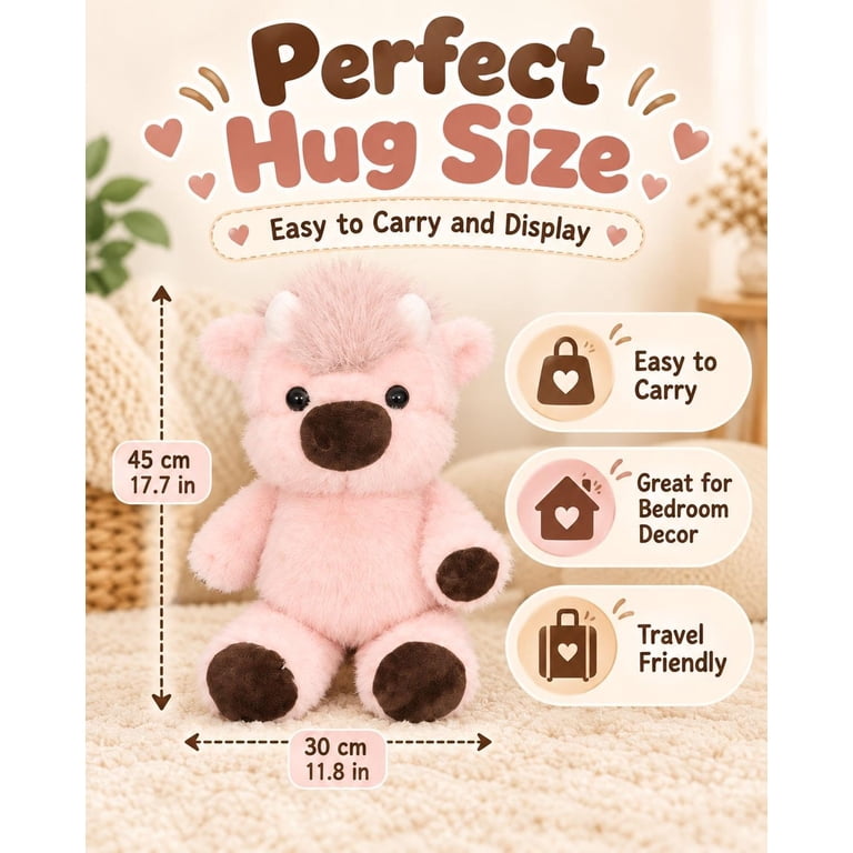 Running Scottish Highland Cow Stuffed Animal, Highland Cow Plush, 17.7 ...
