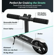 LNOW Foldable Kick Scooter-8 in Wheels for Kid, Teens & Adults, 4 Adjustable Levels, Max Load 240lbs,Lightweight