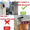 thumbnail image 3 of Wall-Mounted 10 FT 12-Step Folding Telescoping Attic Ladder, Al-Mg Alloy Stair with Anti-Slip Rubber Pads and S-Curved Alloy Skeleton, Crucial for Warehouse Inventory, and Utility Room Use, 3 of 11