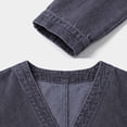 thumbnail image 5 of Zynoxe Denim Jacket for Men with Side Pockets Fashionable Vintage V Neck Button Up Jean Jacket Lightweight Relaxed Long Sleeve Open Front Cardigan Versatile Solid Color Casual Coat for Fall Winter L, 5 of 9