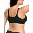 thumbnail image 4 of Deyllo Women Plus Size Front Closure Bras High Support Minimizer Bras Full Coverage Wireless Bras Non Padded Soft Comfort Black Bra Clothes Size 38C, 4 of 5