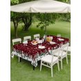 thumbnail image 3 of Outdoor Tablecloth with Umbrella Hole and Zipper, Red Christmas Rectangle Table Cloth 60x120 Inch Waterproof Tablecloth, Xmas Snowman Snowflake Green Tree Plaid Picnic Table Cover for Patio Camping, 3 of 7