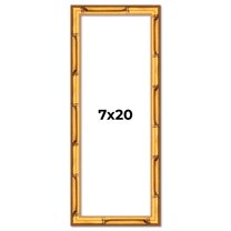7x20 Frame Gold Bamboo Solid Wood Picture Frame | 1 Inch Moulding Width | Interior Frame Depth 0.75