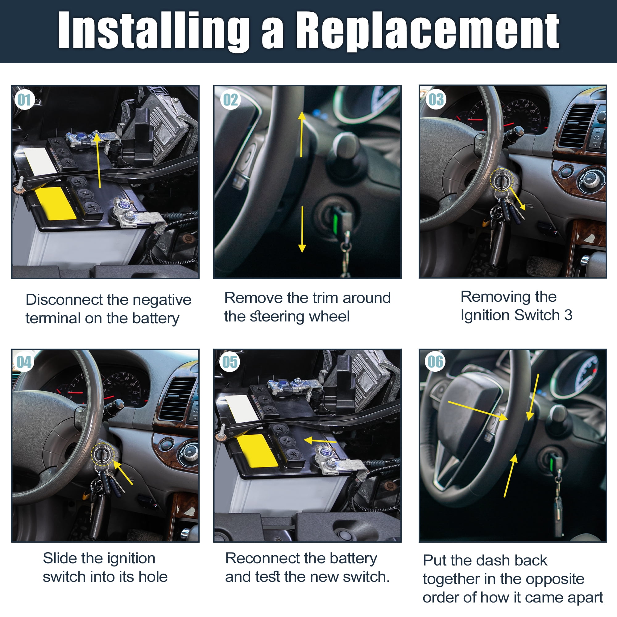Unique Bargains Ignition Switch Lock Cylinder with Key Replace for Ford F-150 F-250