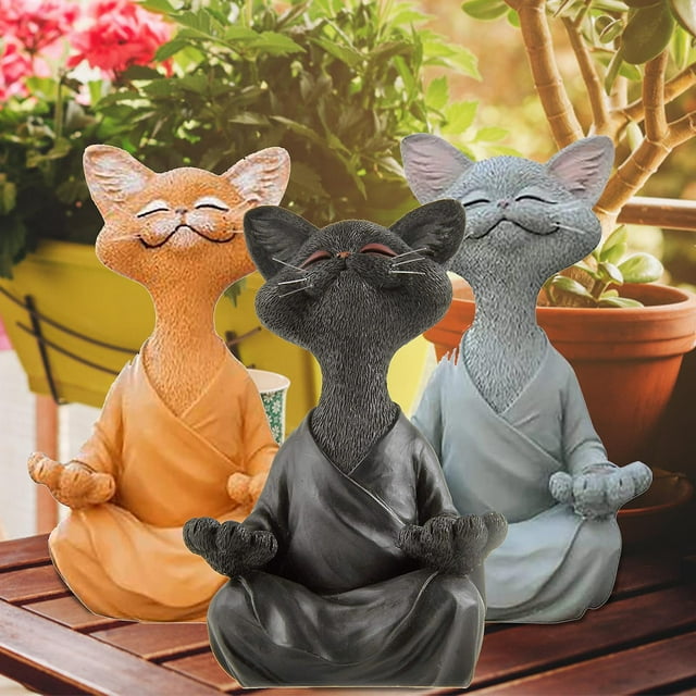 Figura de gato de Buda caprichosa, coleccionable de yoga de meditación, regalos para amantes de los gatos Kuyhfg Bienvenido a Kuyhfg