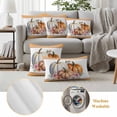 thumbnail image 6 of Orange Pumpkin Outdoor Waterproof Pillow Covers, Fall White Pink Rose Flower Thanksgiving Decorative Square Throw Pillowcase Sofa Cushion Sham for Patio/Couch/Chair, 26"x26" 2 Pack, 6 of 8