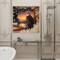 thumbnail image 4 of Wall Art Prints, Independence Day Framed Canvas Prints for Bedroom Living Room Bathroom Office, Rustic American Flag Eagle Nature Scenery Gallery Wrap Wall Art Poster for Gifts Home Decor 16"x16", 4 of 9