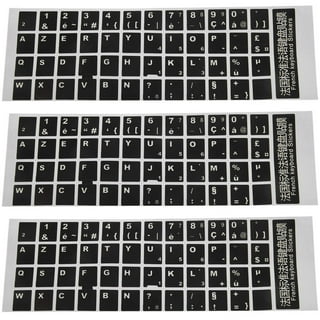 French AZERTY Trans. Keyboard Stickers Red Letters 
