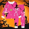 thumbnail image 2 of SJLDQY Halloween Girls Pajama Sets Long Sleeve Shirts Pants 2 Piece Pj Sets Hallowmas Printed Sleepwear Comfy Loungewear Sets for Girls, 2 of 3