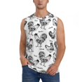 thumbnail image 2 of Picia Retro Rooster mens Cotton Tank Undershirts , Moisture-wicking Ribbed Tanks, Lightweight Cotton Tank Undershirts-Large, 2 of 8