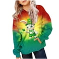thumbnail image 1 of Sudadera con capucha para niños, camiseta de manga larga con estampado del Día de San Patricio para niños y mayores, sudadera con capucha para niña, parte superior de poliéster., 1 of 5