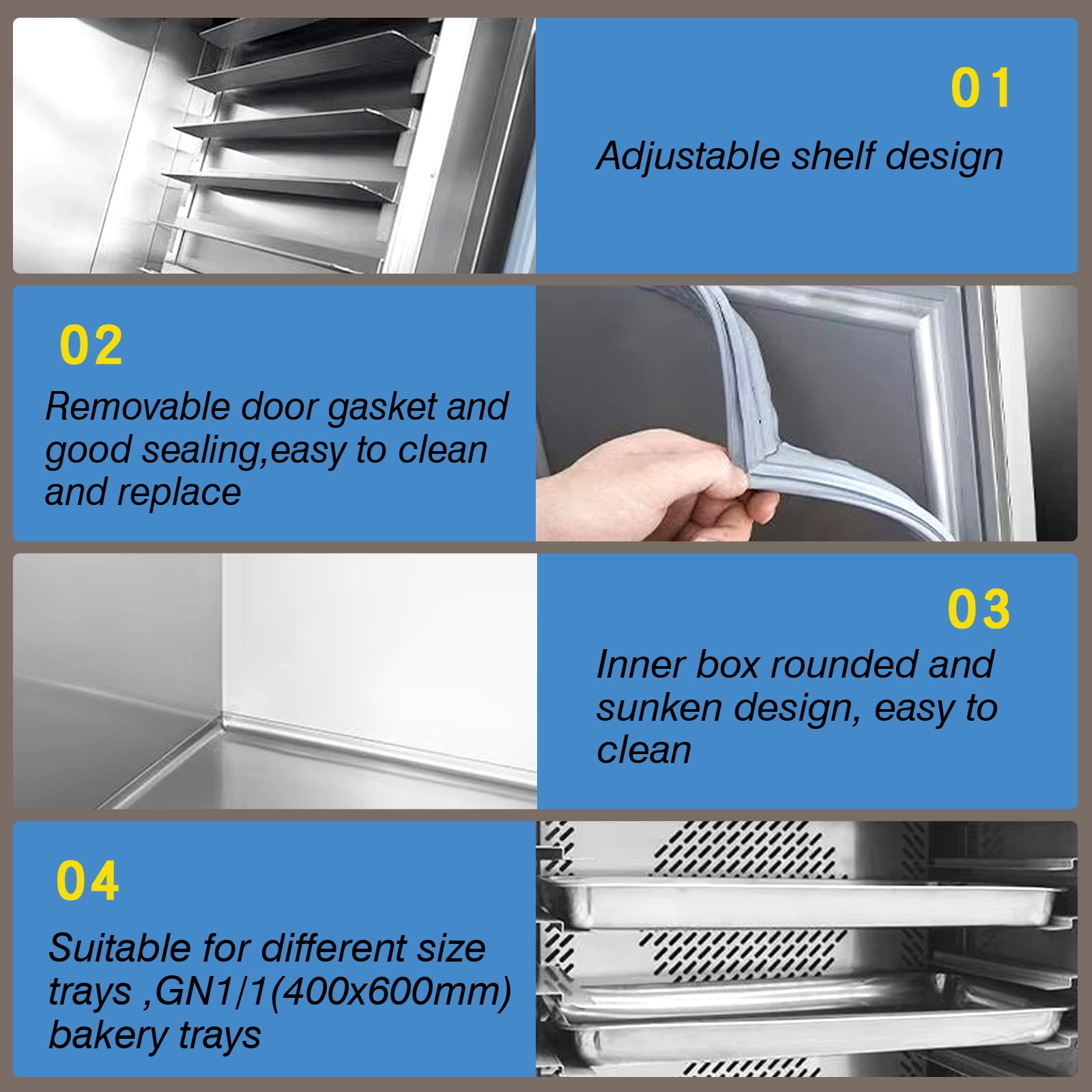 Kolice Commercial 15 Trays Blast Chiller, Blast Freezer with Food Probe,Lowest temp: -40°F for Restaurants,Canteens,Schools,Hotels