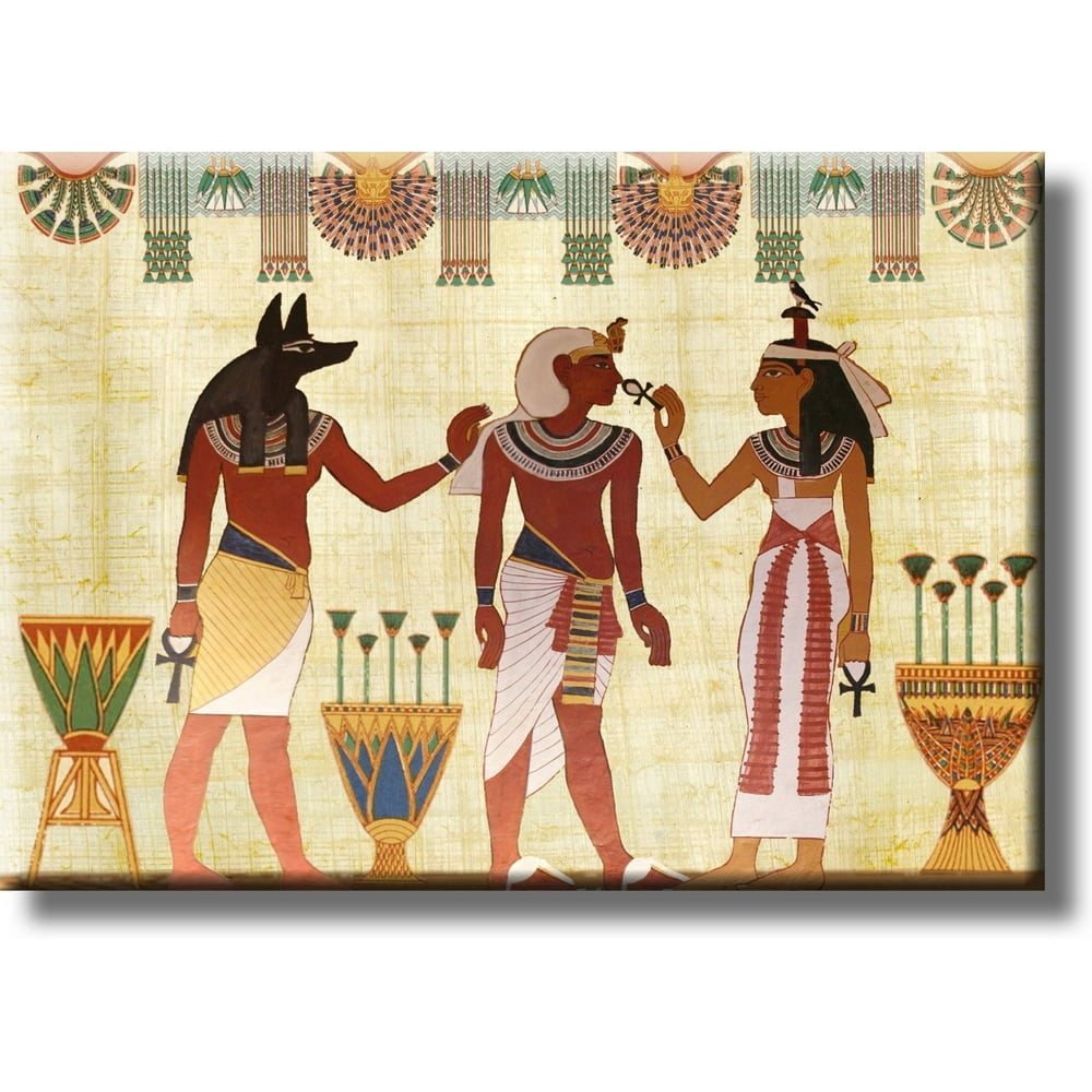 Ancient Egyptian Scripture Art Picture on Stretched Canvas, Wall Art