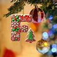 thumbnail image 1 of Hbdhejl 26 Pieces Red Letters Christmas Tree Decorations Candy Cane Letters With Berry Pattern Mini Alphabet Hanging Ornaments Party Home 2D Acrylic Christmas Tree, 1 of 4