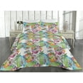 thumbnail image 2 of Ambesonne Chamomile Quilted Bedspread Set 3 Pcs, Rainbow Flowers and Hues, King, Lime Green White Mauve, 2 of 4