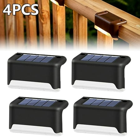 

Solar Deck Lights Miuline Solar Step Lights Solar Powered Deck Lights 3 LED Stainless Steel Bright Weatherproof Outdoor Lighting For Stairs Fences Patio