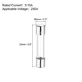 thumbnail image 2 of Fusibles de vidrio 3.15A 250V 5x20mm fusibles de retardo de tiempo fusibles de acción lenta (paquete de 20), 2 of 5