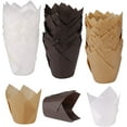 thumbnail image 3 of Moldes para muffins, 150 piezas Tazas para hornear de tulipán Tazas para hornear cupcakes de tulipán Soporte para moldes para hornear muffins Envoltorio para magdalenas Tazas para hornear muffins, 3 of 8